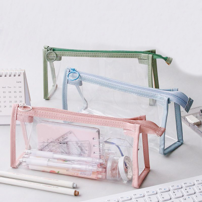 Pencil Case With Custom Logo School Plastic Pencil Case With Zipper Large Capacity Pencil Case Bag