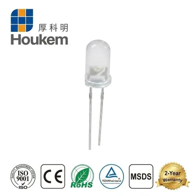 F5 LED 5mm Diode Round Head White Color