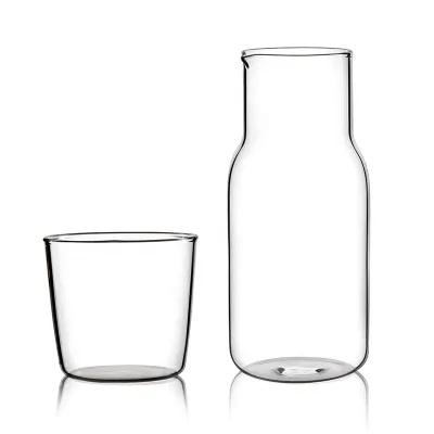 Manufacture Wholesale Glass Water Carafe With Cup Borosilicate Heat Resistant Glasses Water Jug Pitcher for Juice Water