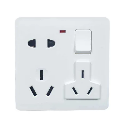 16A Universal High Power Tin Phosphor Bronze Wall Socket Switch 1 Gang Double Multi-Functional 86x86mm EU/UK/US/AU Compatible