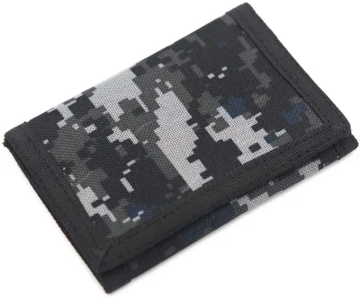Tri-fold Canvas Outdoor Sports Wallet With Hook and Loop Card Slot Canvas Wallet