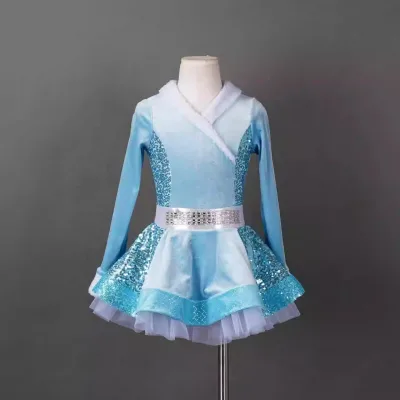 Girls Ladies Kids Holiday Dance Costume Ice Skating Winter Dance Costume Kid Performance Costume Group Team Dance Ballet Wear