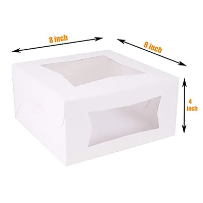 Cake Packaging Box Toast Dessert Baking White Cardboard Box with Double Window