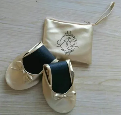 Gold Popular Foldable Ballet Flats Lightweight Summer Spring Autumn Suede Insole Disposable Slip-On Ballerina Shoes Solid