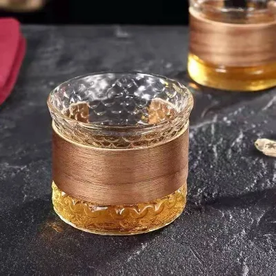 Wholesale Glasses Restaurant Glassware Coffee Mugs Japanese Style Strip Glass Cup