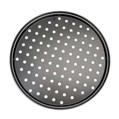 Non Stick Carbon Steel Pizza Pans With Holes, Perforated Round Tray Pizza Pan