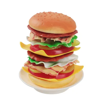 Role Play Kitchen Stretchy Pretend Food Plastic Hamburger Toy Pretend Play Food for Kids