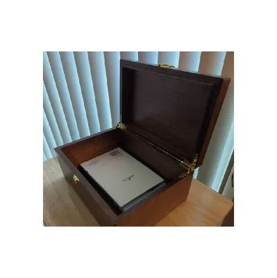Large Wood Storge Box Solid  Wood Stained Keepsake Box