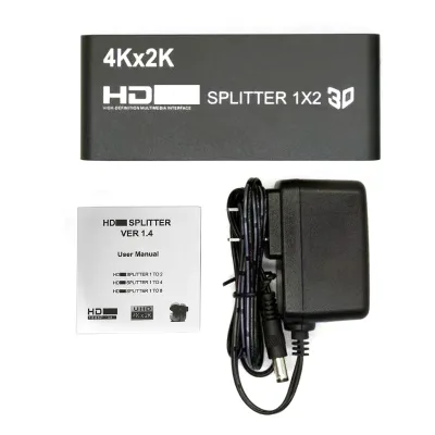 4K High Definition 1x2 for Splitter with Metal Housing for TV/Projector Monitor-Audio Sync Distributor