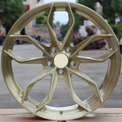 Classic Design 15-20 Inch Casting Wheel Hub in Brushed Gold Aluminum Alloy 35-40mm ET for Various Car Models New Condition