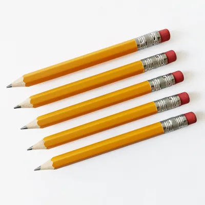 High Quality 3.5" Mini Wooden Golf Pencil Gross with Red Eraser