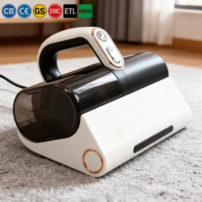 CE High Efficiency Portable Hand Held Dust Mite Controller UV-C Sterilization Vacuum Cleaner with Digital Screen Dual Dust Cup