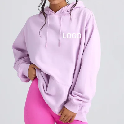 Luxury Fashion Loose Pullover Hoodie Custom Women's Heavyweight Organic Cotton Fleece Puff Print Hoodie and Sweatpants Set
