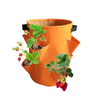 2022 Office Wall Hanging Durable Felt Planter Grow Bag Fabric Strawberry House Plant Pots