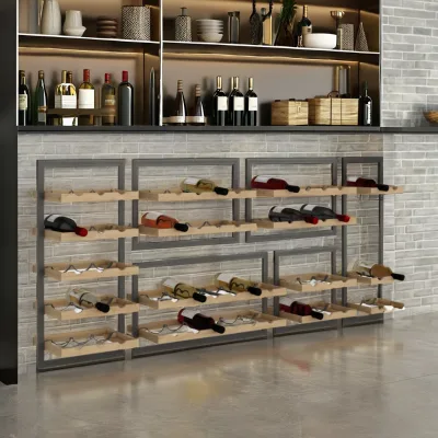 Modern Design Custom Home Country Style Solid Wood Multi-Layer Desktop Wine Rack-Wholesale