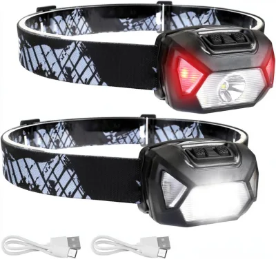 LED IPX4 Waterproof High Lumen Bright USB Charging Headlamp Long Range Camping Emergency Lighting Outdoor Headlamp Headlight