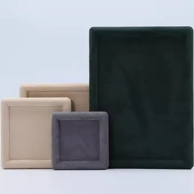 Custom Rectangle Velvet Jewelry Tray Organizer Display Travel Storage Jewelry Tray