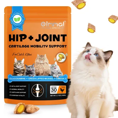 Oimmal Private Label OEM 100g Cat Crunchy Creamy Treats Chicken Flavour Hip Joint Support Supplements for Cats Kittens