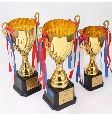 Factory Price DIY Top Cap Custom Logo and Color Trophy Award Metal Iron Gold Plated Craft Quality Metal Trophy Cup Trophies