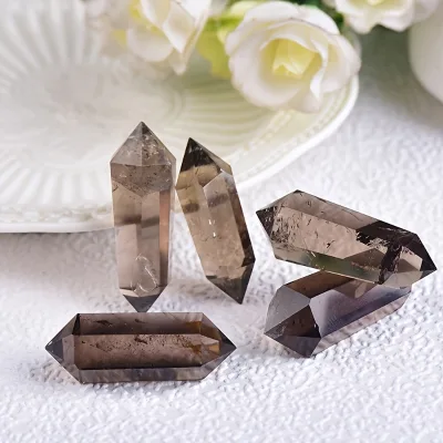 Wholesale Transparent Smoky Healing Natural Crystal Double Terminated Tower for Spiritual Healing Crystal Gifts