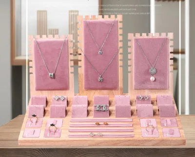 High-end Necklace Display Stand, Earring & Ring Display Tray, Bracelet Jewelry Display Rack, Wooden Ring Tray