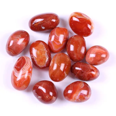 High Quality Red Carnelian Palm Stone Natural Sardonyx Tumbled Stone Special Gift for Home Decoration and Meditation