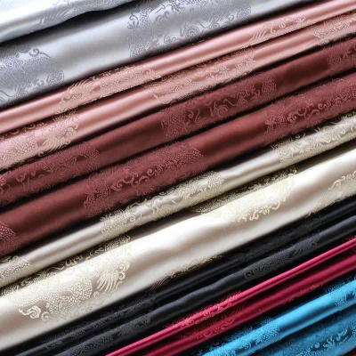 Bosky Eastern Country Smooth Good Texture Brocade Fabric Satin Shiny Dragon for Apparel Female Down Jacket Curtain Sofa