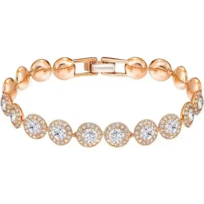 Fashion Wholesale High Quality Angelic Crystal Tennis Bracelet Collection Diamond Personalized Round Button Crystal Bracelet