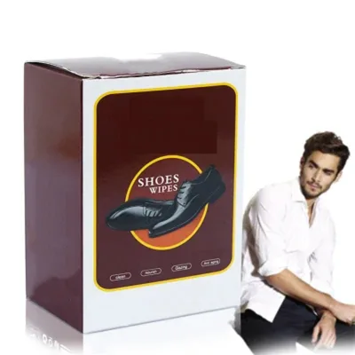 OEM Individual Paper Box Package Leather Shoes Cleaning Non-Woven Wet Wipes