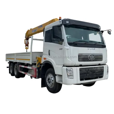 FAW 6x4 Truck Mounted 10 Ton Telescopic Boom Crane Lorry Truck Loader Crane