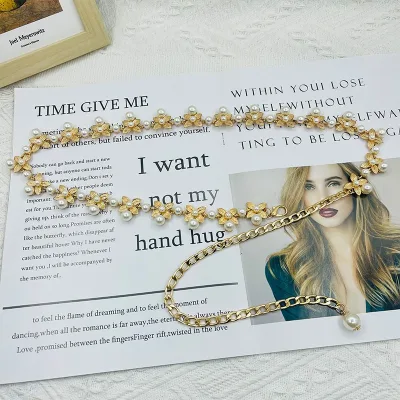 BOYI High Quality Metal Pearl Belt Chain Sweater Dress Waist Chain Accessories Wholesale
