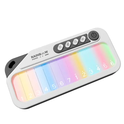 Portable Rainbow Touch Piano Kids Mini 13 Keys Electronic Piano Toy Light Up Musical Instrument Early Education Learning Toy
