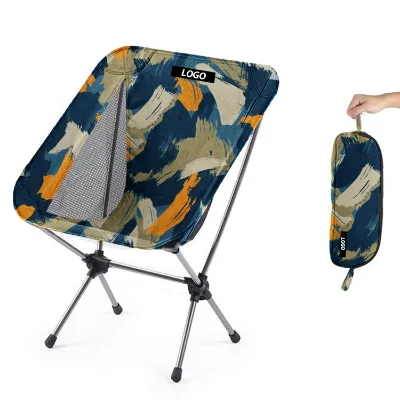 Outdoor Modern Style Custom Composite Fabrics Folding Moon Chair Adult for Camping
