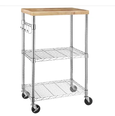 Kitchen Storage Microwave Rack Cart on Caster Wheels
