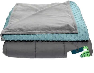 Queen Size 60\"x80\" 20 Lbs Minky Dot Cover COTTON Heavy Weighted Blanket for Autism Use