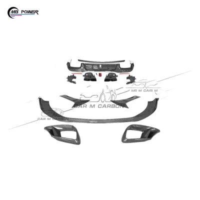 High Quality S-Class S63/S65 Carbon Fiber Front Lip Rear Diffuser Spoiler with Exhaust Tip W222 New Condition