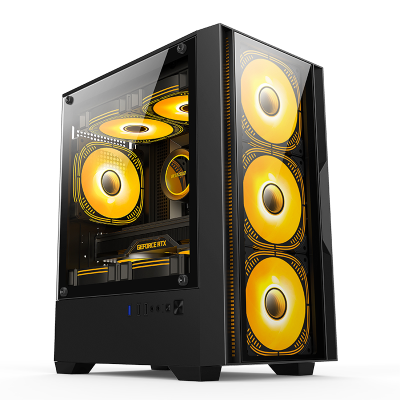 Classic Side Transparent Glass Panel Conventional MATX/ITX Desktop Compute Gaming PC Case for Gamer