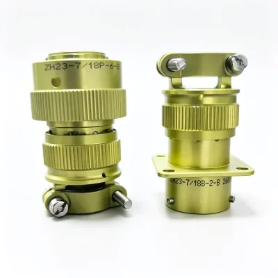 Russia Standard ZH23 Series ZH23-7/18P-6-B and ZH23-7/18B-1-B with Gold Plating High Density Bayonet Electrical Connector