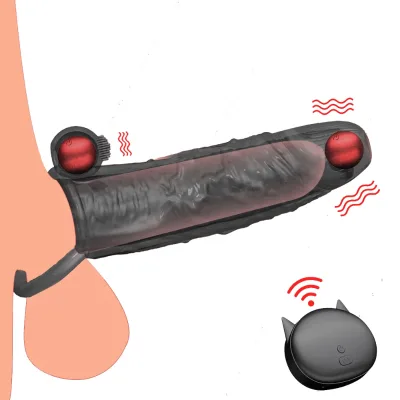 Dildos Vibrating Condom Penis Enlargement Device Dick Penis Cock Sleeve Vibrator Reusable Condom Sex Toys for Man