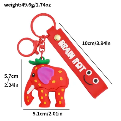 Wholesale Stolen Brain Rot Silicone Keychains, Large Stolen Brain Rot Doll Pendants