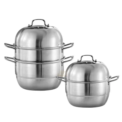 Steamer Pot Oem Hot Selling Large Stainless Steel 2/3 Layer Restaurants Kitchenware Soup Pot Food Steamer Pot