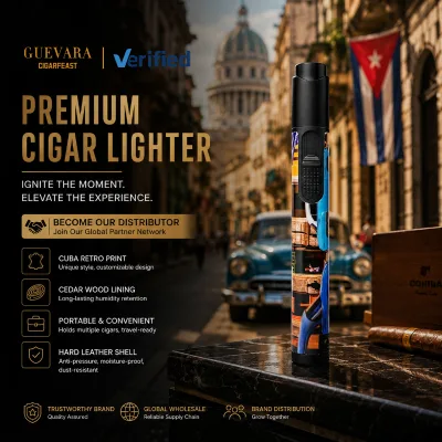 Premium Pen Style Cigar Torch Lighter Windproot Retro 360 Printing Powerful Blue Jet Flame Built-in Puncher Needle Wholesale