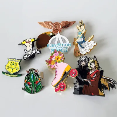 Boce Wholesale High Quality Heart Shape DIY Metal Pin Button Badge