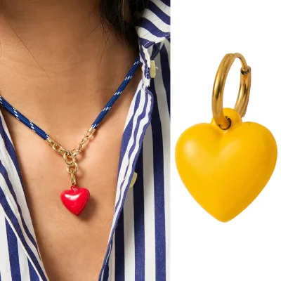 Handmade DIY Jewelry Accessories Heart Shaped Love Heart Necklace Pendant Charm