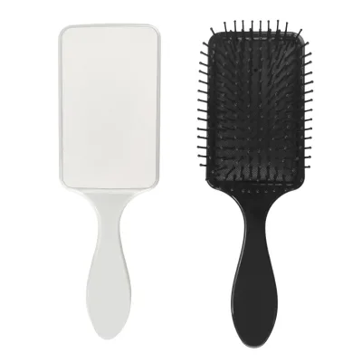 Htpmart Sublimation Hair Brush Blanks Heat Transfer DIY Personalized Travel Massage Comb Black White with Handle for Men Women