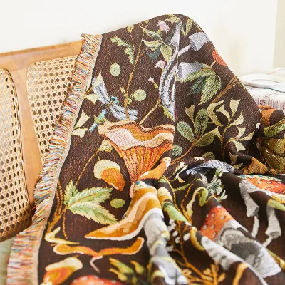 Custom Geometric Travel Woven Anti-Pilling Blanket New Classical/Post-modern Style Recycled Cotton Animal Cartoon Patterns