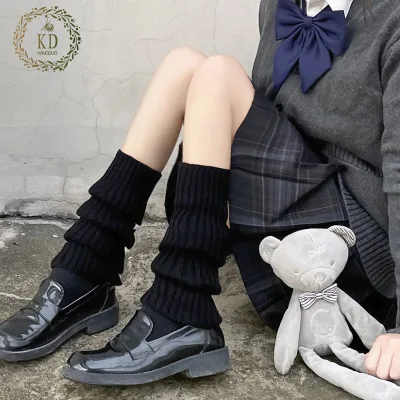 KD Knit Manufacturer Custom Wholesale Knitted Jk Socks Long Calf Leg Sets Warm Pile Lolita Knee Leg Warmers Socks