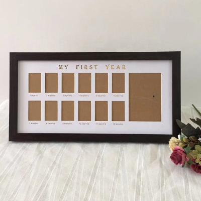Baby First Year Photo Frame with Mat Board Display 12 Months Picture Baby Memory Gift Picture Photo Frame