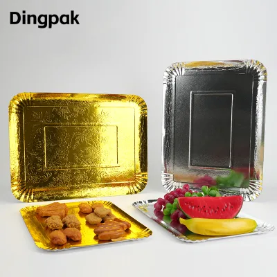 Dingpak Rectangular Paper Plates Wholesale for Catering Desserts Appetizers and Food Displays