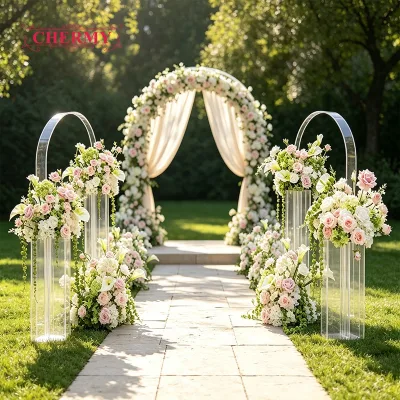Wholesale Pre-made Garden Style Silk Flower Centerpiece Fake Calla Lily for Outdoor Lawn Wedding Bridal Shower Table Arrangement